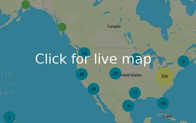 Static map of Kmart stores in Florida
