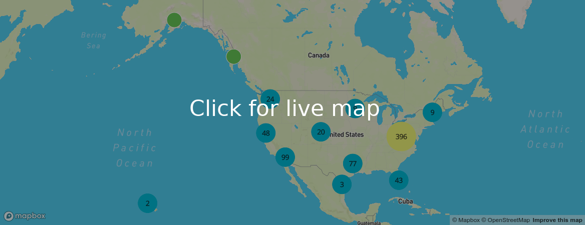 Malls In America - US map