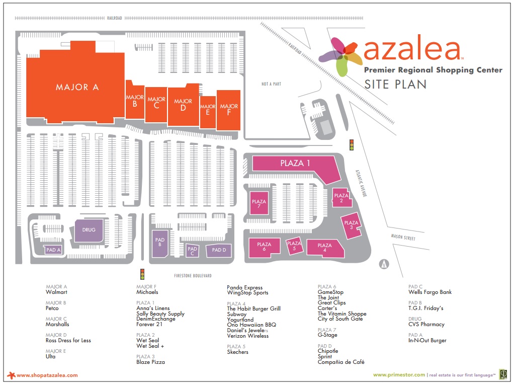 Azalea store list, hours, (location South Gate, California) Malls