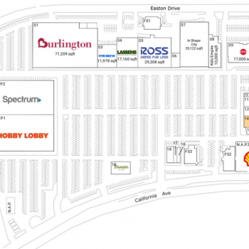 Plan of mall Bakersfield Plaza