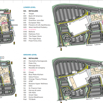 Plan of mall Bishops Corner West