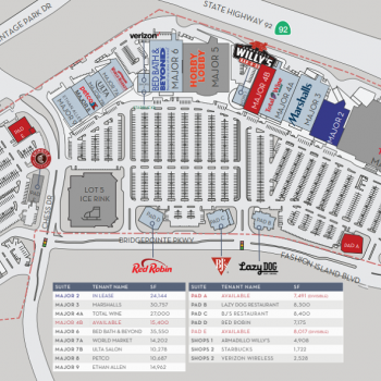 Plan of mall Bridgepointe Shopping Center