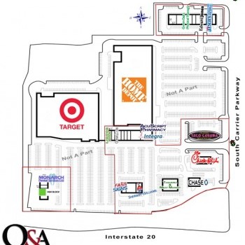 Plan of mall Carrier Towne Crossing