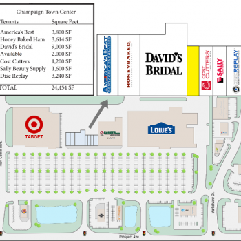 Plan of mall Champaign Town Center