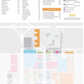 Plan of mall CityCentre Houston
