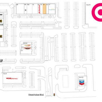 Plan of mall Cobblestone Village - Royal Palm Beach