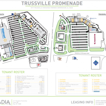 Plan of mall Trussville Promenade