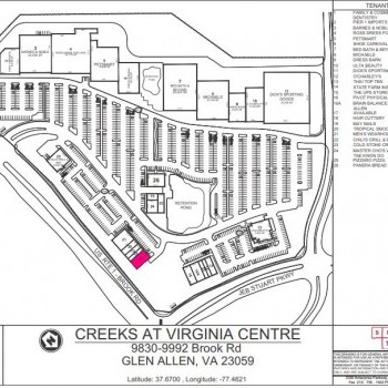 Plan of mall Creeks at Virginia Center