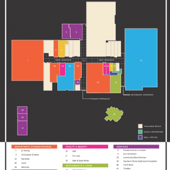 Plan of mall Cross County Mall