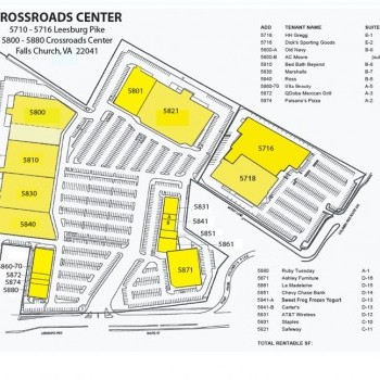 Plan of mall Crossroads Center at Bailey's
