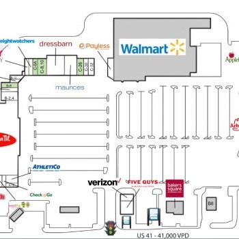 Plan of mall Crossroads Shopping Center - Schererville
