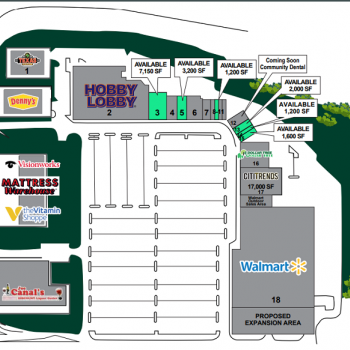 Plan of mall Cumberland Crossing Shopping Center