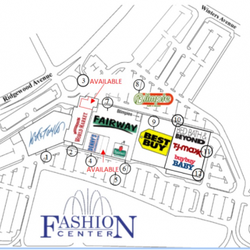 Plan of mall Fashion Center Paramus