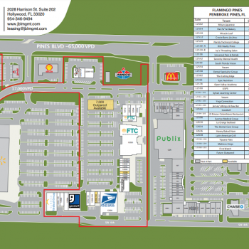 Plan of mall Flamingo Pines Shopping Center