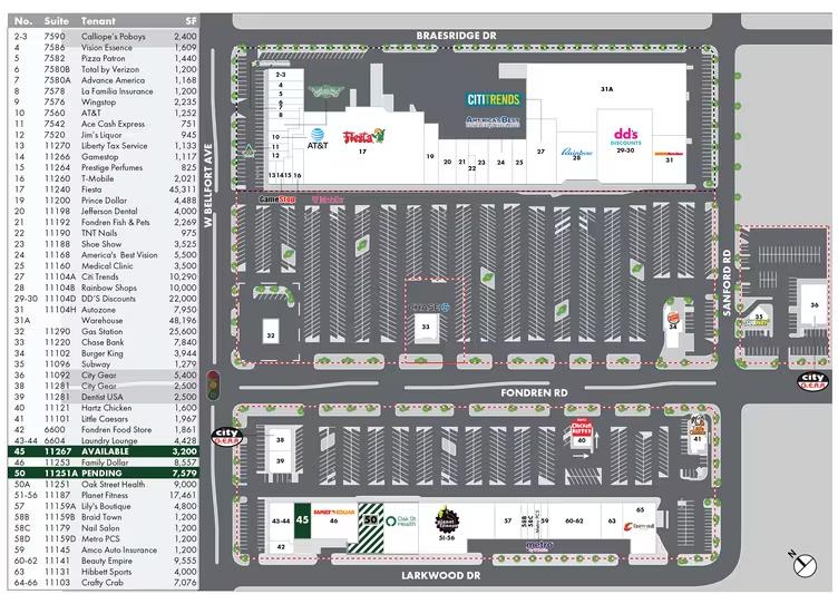 Fondren Southwest Village store list, hours, (location Houston