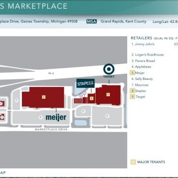 Plan of mall Gaines Marketplace