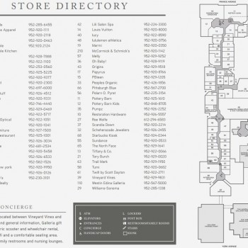 Plan of mall Galleria Shopping Center - Edina