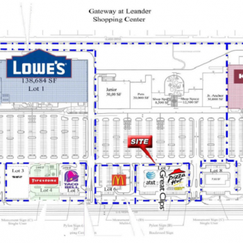 Plan of mall Gateway at Leander