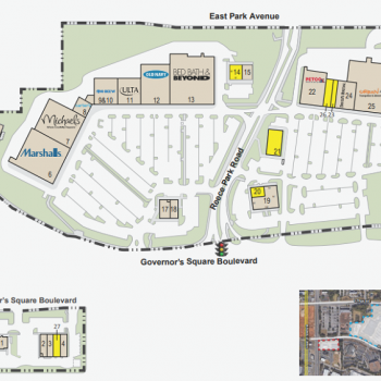 Plan of mall Governor's Marketplace
