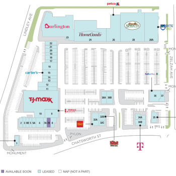 Plan of mall Granada Village Shopping Center