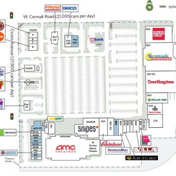 Plan of mall Hawthorne Works Shopping Center