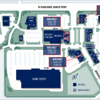 Plan of mall Highlands Ranch Town Center