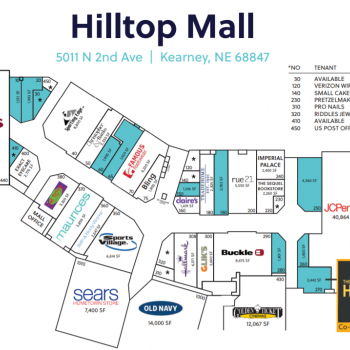 Plan of mall Hilltop Mall