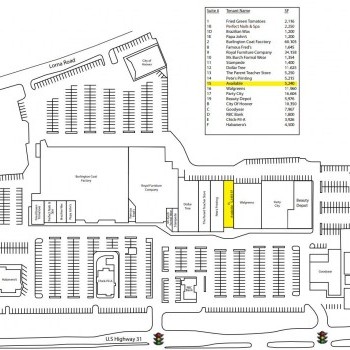 Plan of mall Hoover Commons