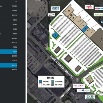 Plan of mall Joliet Commons Shopping Center