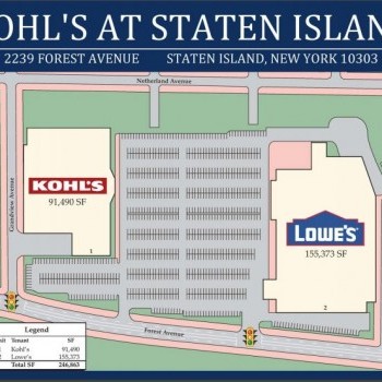 Plan of mall Kohl's at Staten Island