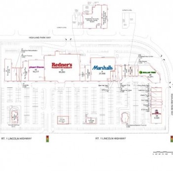 Plan of mall Langhorne Square Shopping Center