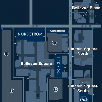 Plan of mall The Bellevue Collection (Bellevue Square, Lincoln Square, Bellevue Place Building)