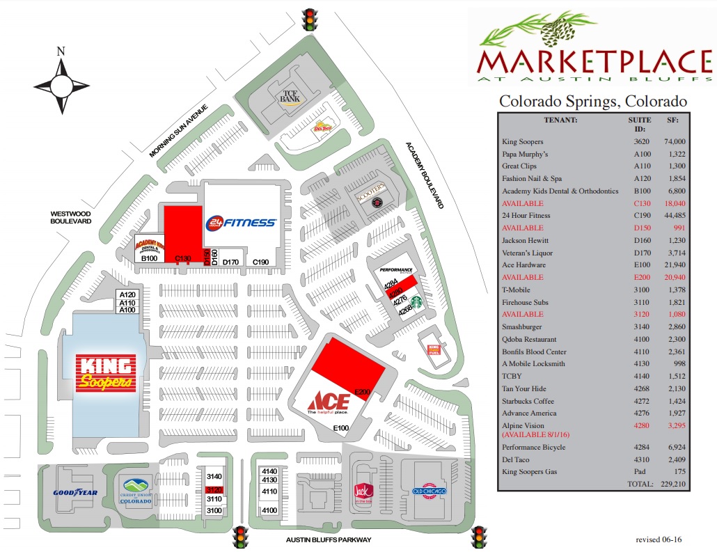 Marketplace at Austin Bluffs store list, hours, (location Colorado