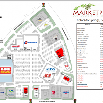 Plan of mall Marketplace at Austin Bluffs