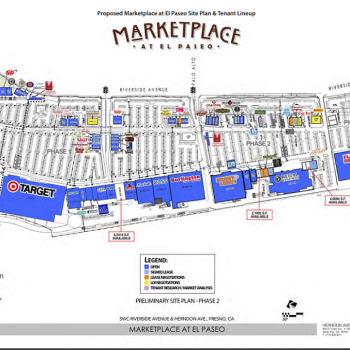 Plan of mall Marketplace at El Paseo