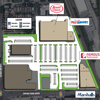 Plan of mall Marketplace at Six Corners