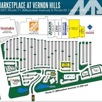 Plan of mall Marketplace At Vernon Hills