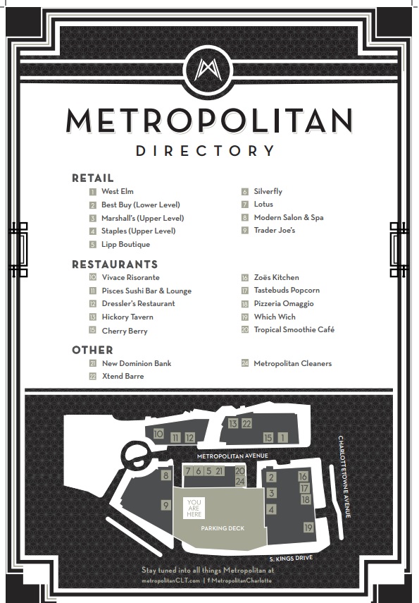 Metropolitan store list, hours, (location Charlotte, North Carolina