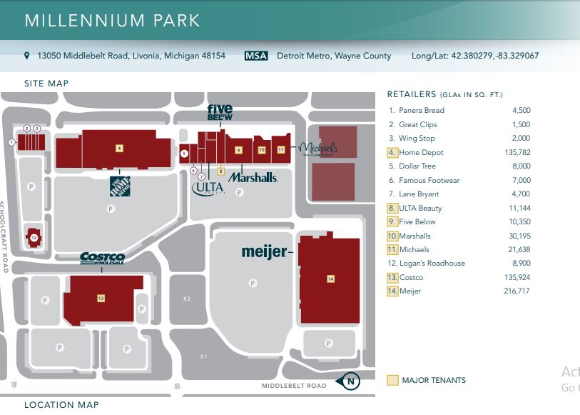 Millennium Park store list, hours, (location Livonia, Michigan