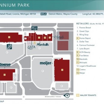 Plan of mall Millennium Park
