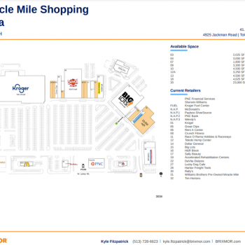 Plan of mall Miracle Mile Shopping Plaza