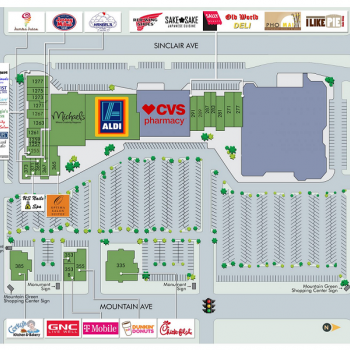 Plan of mall Mountain Green Shopping Center