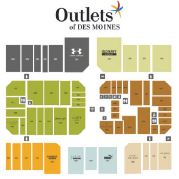 Plan of mall Outlets of Des Moines
