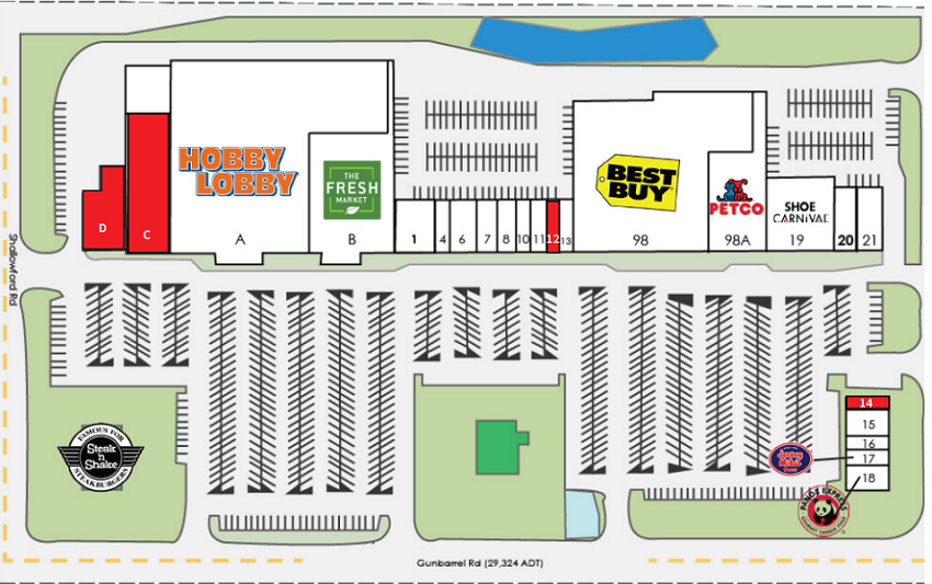 Overlook At Hamilton Place store list, hours, (location Chattanooga
