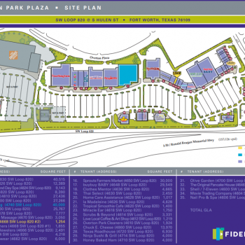 Plan of mall Overton Park Plaza