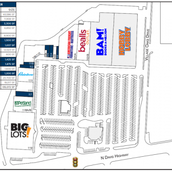 Plan of mall Pensacola Square