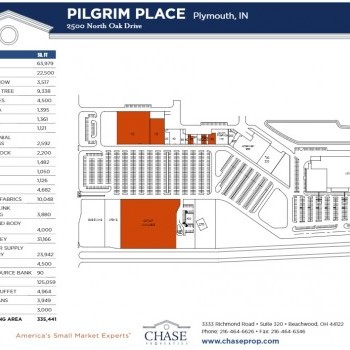 Plan of mall Pilgrim Place Shopping Center