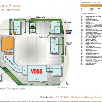 Plan of mall Point Loma Plaza