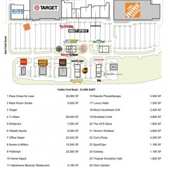 Plan of mall Prattville Town Center
