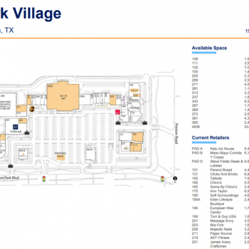 Plan of mall Preston Park Village